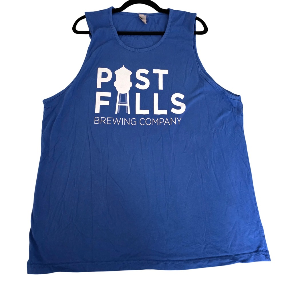 Post Falls Brewing Company Idaho Blue Graphic‎ Tank Top XXL Sleeveless Tee